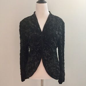 A.J. Bari Black Sequin Jacket